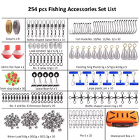 Ensemble de pêche tout-en-un 254 pièces Kit d'accessoires de pêche étanche avec boîte à leurres