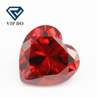 Wuzhou – pierres précieuses synthétiques en forme de cœur en zircon cubique, prix d'usine, 3x3mm-12x12mm, grenat/grenat foncé