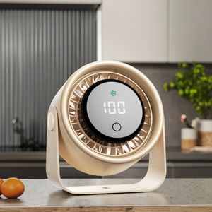 Ventilador de refrigeración USB recargable de 3000 mAh con pantalla digital, plegable, sin perforaciones, de plástico, portátil, para RV y uso doméstico, con batería. - Product Image 1