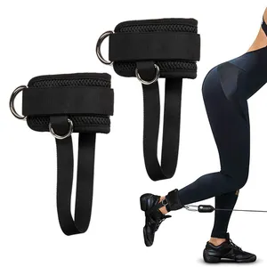 2023 Popular Custom Sports Fitness Leg Training Ankle Cuff Gym Fitness Nylon Ankle Straps With Metal Buckles