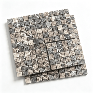 Mosaïque carrée en marbre Dark Emperador 305x305mm, dos en filet, 48mm, pour salle de bain, cuisine, sol, mur, décoration intérieure - Product Image 3