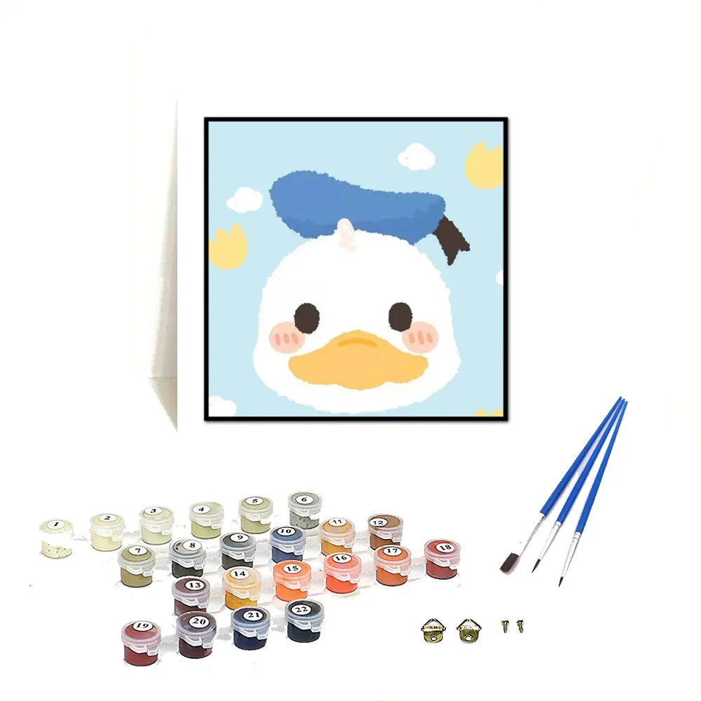 Drofe Q536 Donald Duck DIY 유화 아이들을위한 숫자 키트로 페인트 벽 예술 손으로 그린 그림 도매