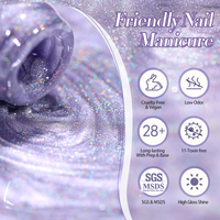 BORN PRETTY 10ml perles holographiques arc-en-ciel à eau brillante, gel UV semi-permanent pour yeux de chat