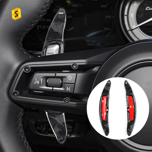Paleta DE CAMBIO DE PATRÓN forjado <span class=keywords><strong>Interior</strong></span> de coche de fibra de carbono seca Real de carbono Shasha para Porsche 911 922 Taycan Panamera <span class=keywords><strong>Macan</strong></span> <span class=keywords><strong>2021</strong></span> + - Product Image 4