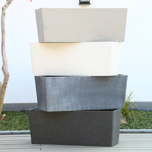 Macetas de jardín rectangulares grandes de plástico de <span class=keywords><strong>alta</strong></span> calidad personalizadas de salida de fábrica, macetas de flores de campo ligeras - Product Image 3