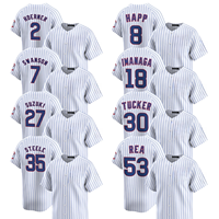 Maillot de baseball unisexe en polyester imprimé, logo personnalisé, manches courtes, col en V, brodé, antibactérien, uniformes pour adultes, hauts, drapeau
