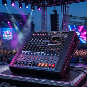 Mezclador amplificador de audio profesional GS10 de 10 canales y 500w con MP3 y Bluetooth para escenarios familiares y transmisiones en vivo - Product Image 5