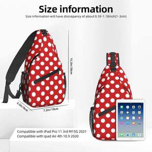 Nuevo estilo rojo blanco lunares Sling mochila bambú materias primas pecho Bolsa Bandolera hombro gimnasio ciclismo viaje senderismo mochila - Product Image 6