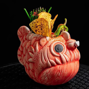Taza de Cerámica Estilo Hawaiano Retro, de Lujo Ligero, Vintage, con Diseño de Cara de Zombie, para Cócteles Tiki, Vaso Creativo para Beber - Product Image 4