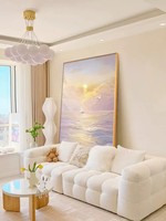Peinture sur toile abstraite rose moderne, style crème français, art mural pour salon, entrée, chambre de fille, décoration intérieure