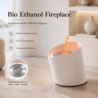 Chimenea de Bioetanol de Lujo para Interiores, Independiente, de Diseño, con Llama Real, Quemador de Combustible de 5L, para Decoración de Villas y Hoteles