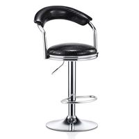 Chaise pivotante ergonomique moderne LIUSHENG J05 en acier inoxydable avec hauteur réglable, sans accoudoirs, pour bar à domicile, style panneau de bois
