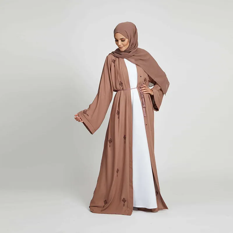 Düşük fiyat türk Abaya müslüman kıyafetleri gevşek uzun kollu kuveyt Abaya