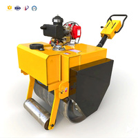 Mini-compacteur routier à cylindre vibrant à double tambour de 1,5 tonne, autoporté, moteur Changchai 10 kW