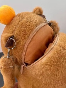 Linda Mochila De felpa para estudiantes de red de dibujos animados, mochila escolar de conejillo de indias de gran capacidad para uso en el aula, agua bonita y fea - Product Image 5