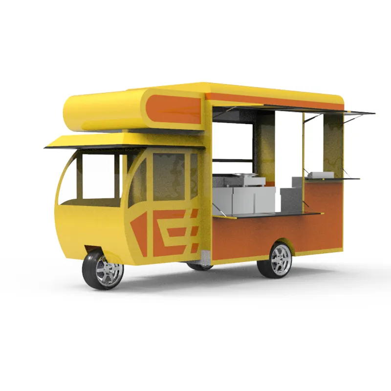 Yanzhimei-carro móvil de comida rápida, carro móvil para comida, remolque, expendedor de sándwiches, carrito de helados, carrito de empuje de caballero