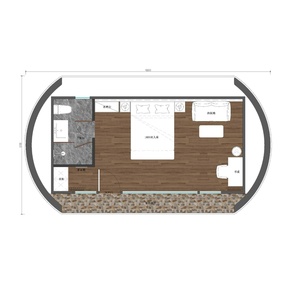 منازل العطلات الجاهزة 1 غرفة نوم منزل مسبق الصنع وحدات المنازل الجاهزة حاوية منزل كبسولة - Product Image 4