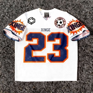เสื้อฟุตบอลแบบมีโลโก้ทีมพิมพ์ลายตามสั่ง ชุดแข่งขันปี 2026 สำหรับแฟนบอล/นักเตะ  ชุดทีมสโมสรฟุตบอล เสื้อยืดทรงบ็อกซี่ผ้าตาข่ายแบบยูนิเซ็กซ์ - Product Image 1