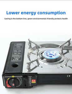 定制批发2口便携式户外野营燃气炉，使用丁烷/丙烷燃料，铁质结构，操作简单，方便携带 - Product Image 5
