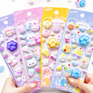 Adesivos de PVC 3D Fofos de Patinha de Gato, Decalques Aliviadores de Estresse para Garrafas de Água, Capas de Celular, Decoração DIY, Impressão Offset - Product Image 1