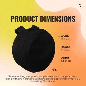 Échantillon gratuit : Housse de transport rembourrée épaisse pour caisse claire, avec bandoulière et poche avant pour accessoires, sacs pour instruments - Product Image 4