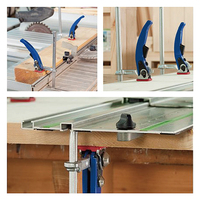 Pince de table métallique à dégagement rapide à cliquet, type F, avec levier pour rail de guidage forgé, portée 120-300mm, rail 13.5x6.5mm, patin en plastique PP