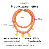 Vintage zoete en coole handgemaakte fruitketting Kleurrijke platte kralen meerlaagse chokerNiche Veelzijdig damesaccessoire