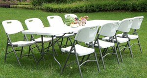 Table pliante en acier robuste et durable à 10 places, gain de place, pour événements de bricolage, restauration - Product Image 2