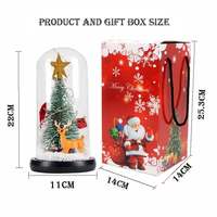 Lumières de Noël LED avec couvercles en verre, décorations lumineuses de Noël, mini arbres de Noël, cadeaux de Noël créatifs, ornements en cèdre