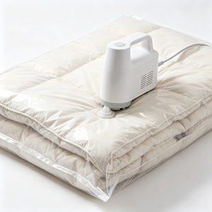Clear PVC Vacuum Storage <b>Bags</b> Zipper <b>Compression</b> Organizer Pouches for Blankets Pillows Clothing Travel Home - Product Image 4