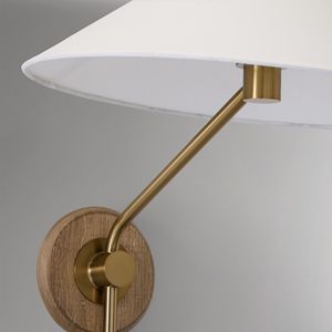 Simig Lighting Modern Style <strong>Wall</strong> <strong>Lamp</strong> Ulyxor Ash Wood Base Ivory Paper Shade <strong>Plug</strong> <strong>in</strong> Devon Sconce - Product Image 5
