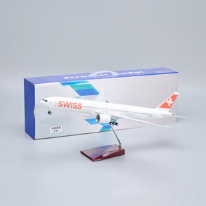 Modèle d'avion Boeing 777 <span class=keywords><strong>suisse</strong></span> en résine à l'échelle 1:160 avec train d'atterrissage et base en bois, avion de ligne simulé, décoration d'intérieur, cadeau d'entreprise - Product Image 6