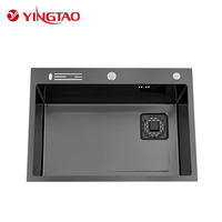 Évier de cuisine professionnel YINGTAO contemporain à encastrer, cuve unique, en acier inoxydable 201/304 poli, garantie 5 ans