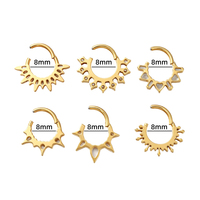 ASTM F136 Implantatqualität Titan Zirkon Vergoldeter Klapp-Nasenring Körperschmuck für Hochzeit Verlobung Geschenk
