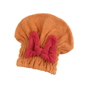 Youhe Hair Drying Cap Coral Fleece <b>Large</b> <b>Bow</b> Princess Hat 30x25cm Quick Dry Absorbent Towel For Women - Product Image 4