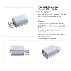 China dongdong fabricante escovas de carbono, brinquedo elétrico massageador SFF-130SA 6v dc motor de vibração