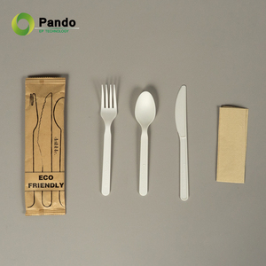 Kits de couverts jetables en plastique, cuillère, fourchette, couteau, plastique transparent emballé, PLA, vente en gros, ensembles de couverts biodégradables - Product Image 4