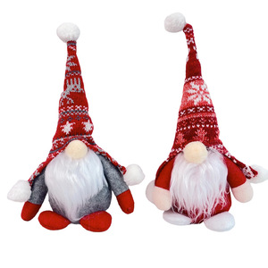Mignon Noël À La Mode Rudolf Adorable Tricoté Chapeau Gnome Ornements En Peluche pour La Fête De La Famille - Product Image 2