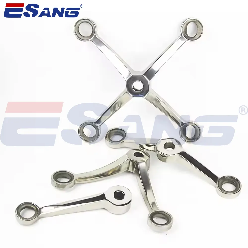 ESANG Glass Connector Bracket Hardware Glass Fitting Stainless Steel Glass Curtain Wall Spider System