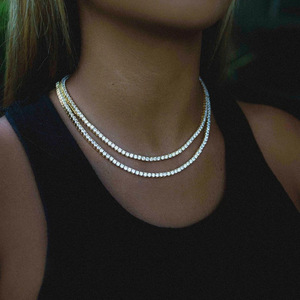 RINNTIN MON01 Collar de Tenis con Moissanita VVS de 2mm 3mm 4mm 5mm Estilo Iced Out en Plata Esterlina 925 a Precio de Fábrica al Por Mayor - Product Image 4