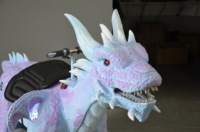 Dragon animatronique en acier grandeur nature à monnayeur pour enfants, pour usage intérieur/extérieur, équipement de parc d'aventure, personnalisable pour usage public