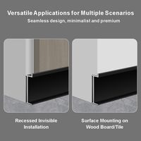 Plinthe encastrée invisible en alliage d'aluminium moderne pour murs extérieurs, usage villa et hôtel - Durable et résistant à l'humidité