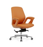 Chaise de bureau de direction en cuir PU, structure en aluminium, base pivotante, dossier fixe, repose-pieds solide, design moderne et confortable