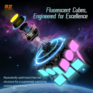Qiyi รูบิคแม่เหล็กขนาด2x2 3x3, สติกเกอร์เรืองแสงในที่มืดทรงสี่เหลี่ยมปริศนาสามเหลี่ยมมายากลทรงลูกบาศก์ - Product Image 5