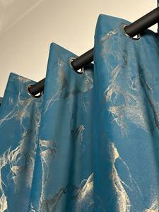 Sang trọng nhìn vải mịn màn rèm cửa làm sẵn với vòng sắt - Product Image 5