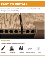 Planchers composites antidérapants Tercel, revêtements de terrasse en bois grainé, imperméables, en WPC, pour terrasse extérieure