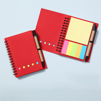 Bloc-notes autocollant portable avec couverture en papier personnalisée, logo combiné, reliure spirale multifonctionnelle pour publicité, idéal pour un cadeau