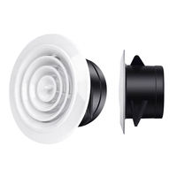 Grille de ventilation ronde en plastique pour systèmes de chauffage/refroidissement muraux et de plafond, installation facile