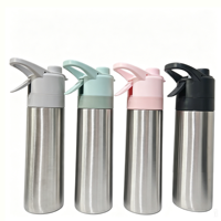 Bouteille d'eau sport en gros à sublimation vierge avec pulvérisateur de brume, OEM pour activités de plein air