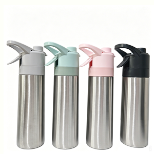 Wholesale Straight Sublimation Blanks Sport Water Bottle With Mist Spray Water Drink Bottle Oem For Outdoor Activities